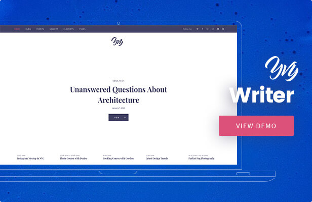 Yvy — Writer Blog/Magazine WordPress Theme